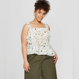 Who What Wear - floral ruffled tank